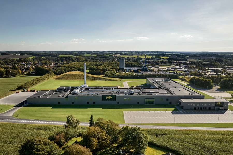 Stahlverkleidetes Schlachthof-Kraftzentrum in Himmerland, Himmerlandskød, Nordre Ringvej 99, 9620 Aalestrup, Dänemark